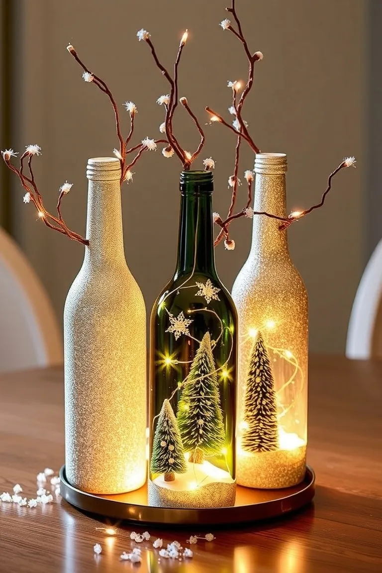 1. Glittery Wonderland from Wine Bottles