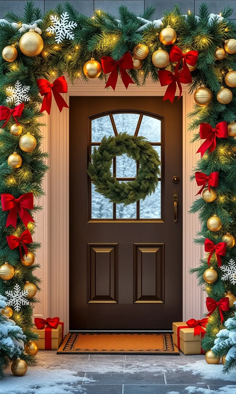 1. Enchanting Evergreen Entryway