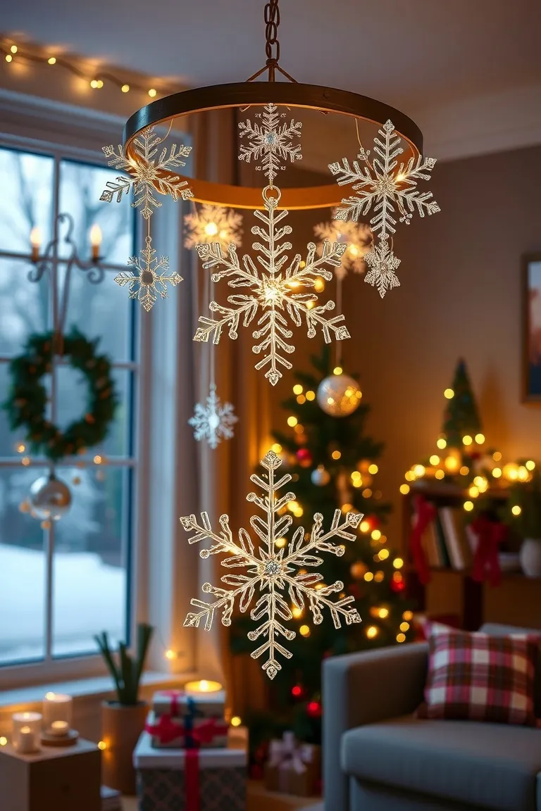 1. Enchanting Snowflake Chandelier