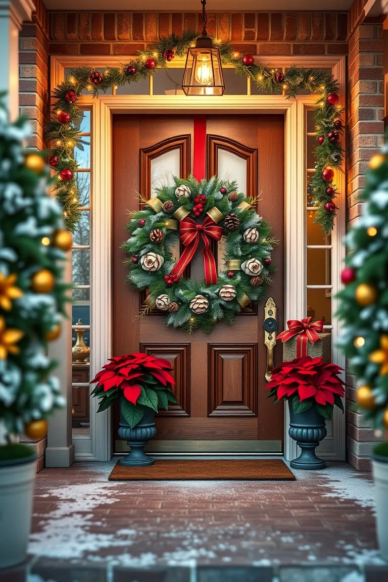 1. Enchanting Evergreen Entryway