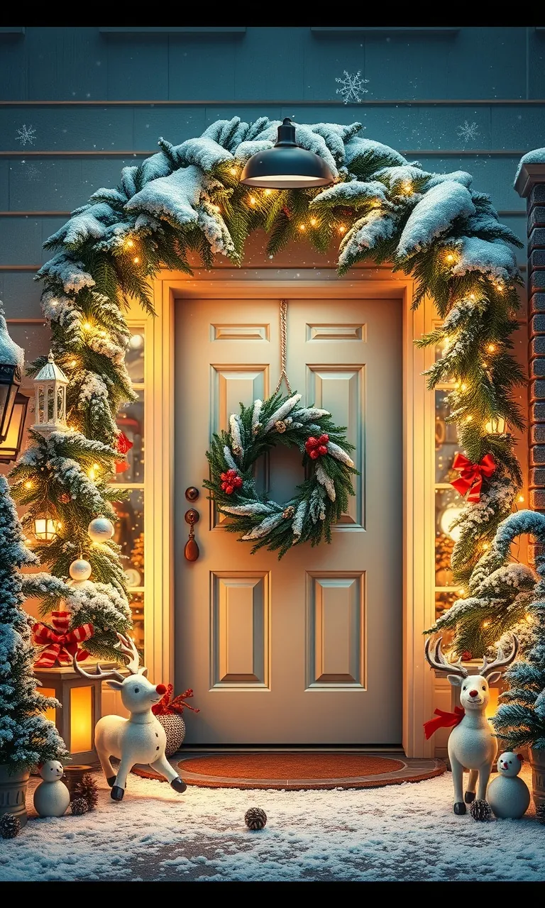 1. Frosty Front Porch Enchantment