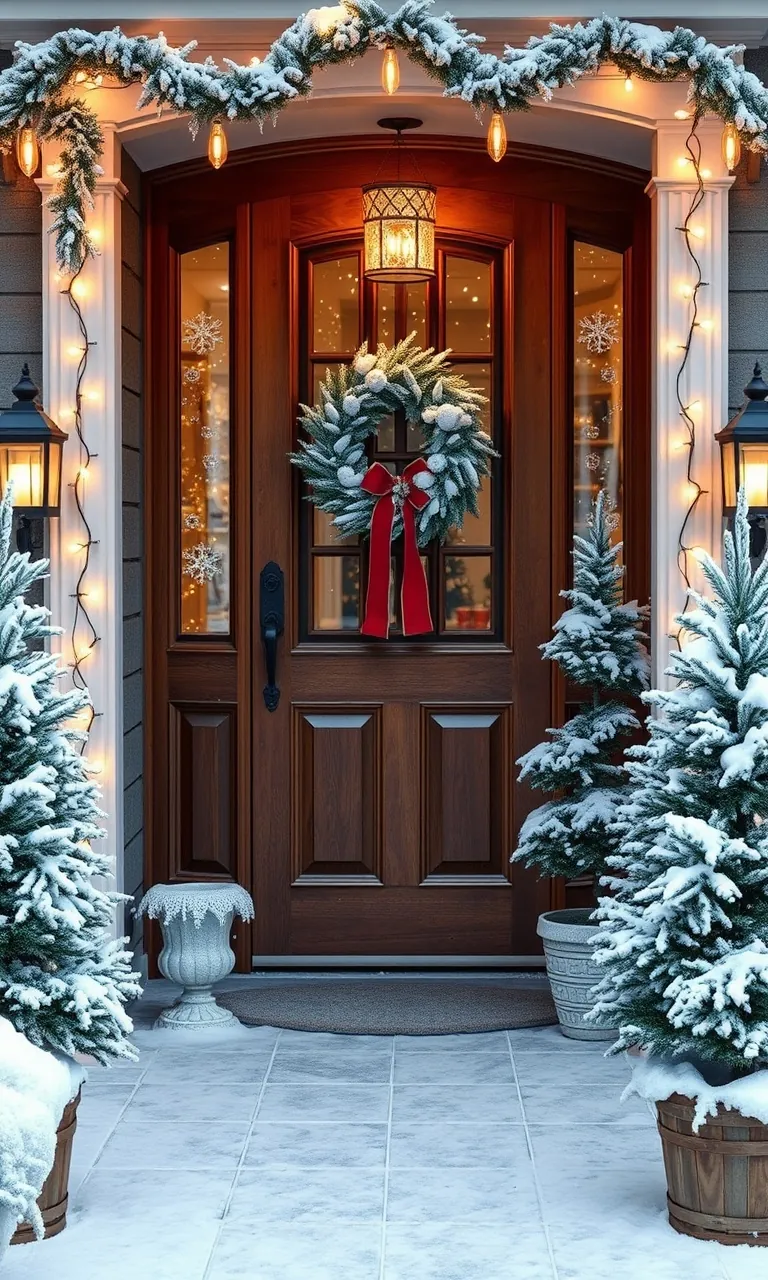 1. Frosty Entranceway Elegance
