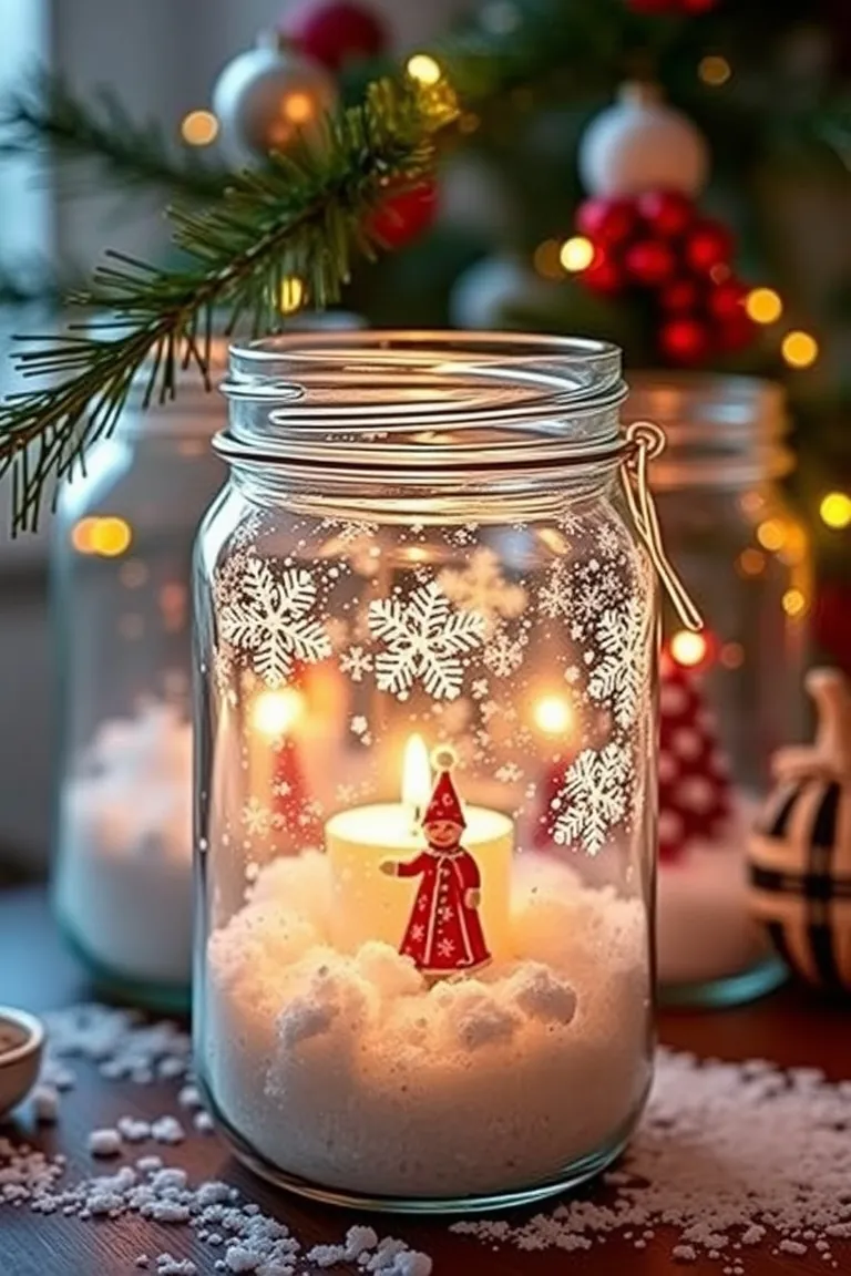 2. DIY Snowy Lanterns