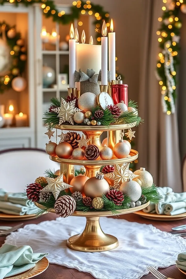 3. Dazzling Layered Table Centerpieces