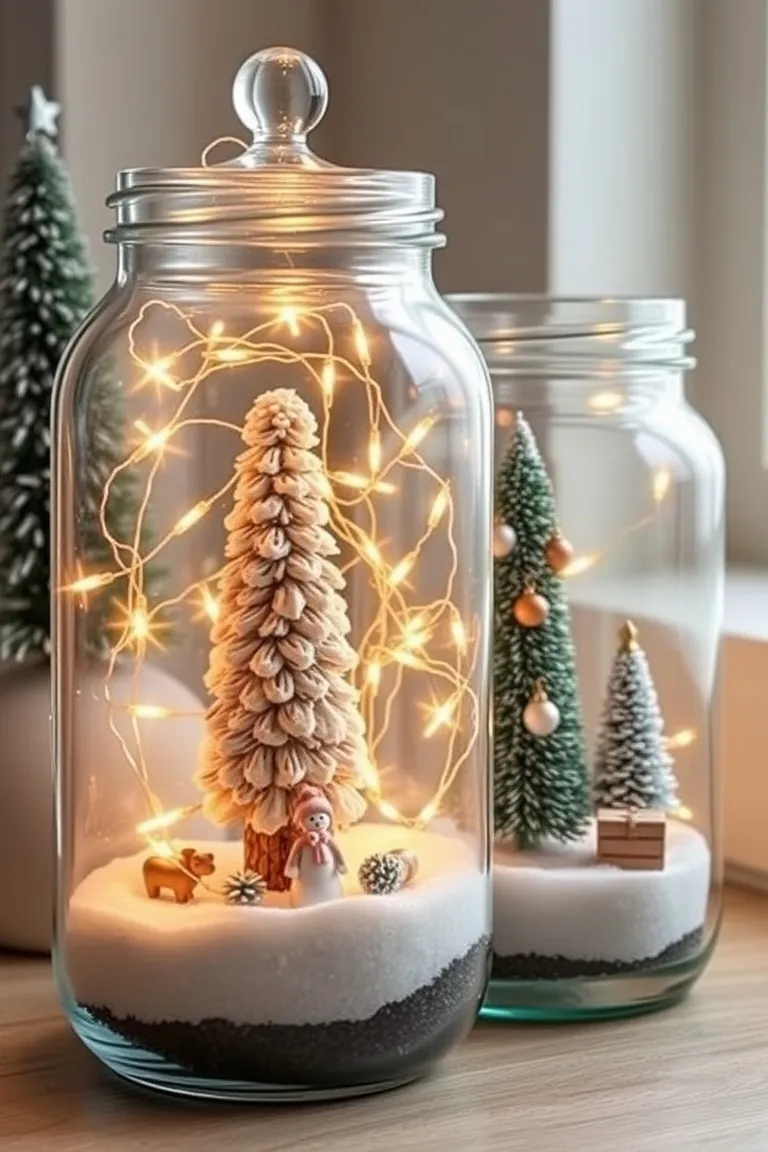 2. DIY Winter Scene Terrariums