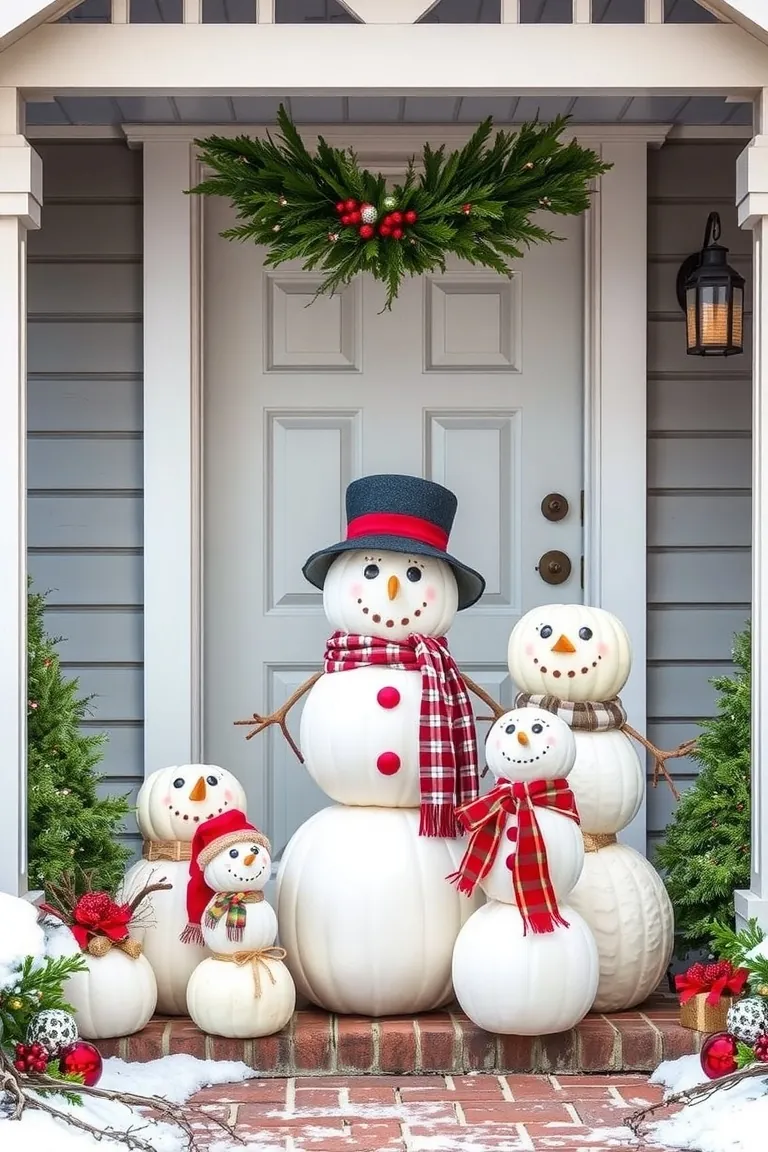 2. Whimsical Snowman Entryways