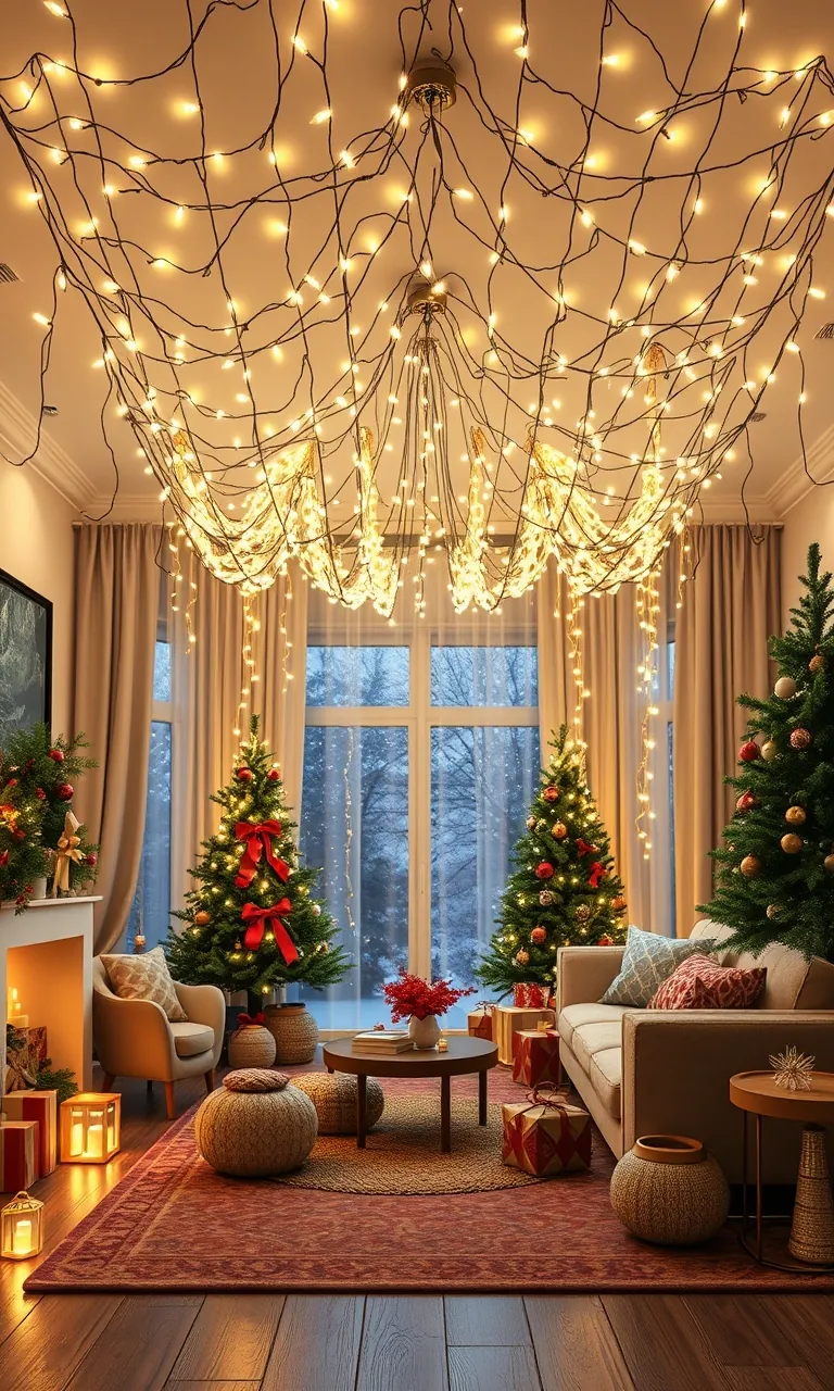 2. Festive Fairy Light Canopy