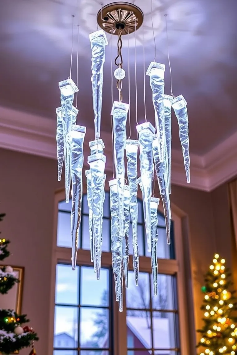 2. DIY Icicle Chandeliers