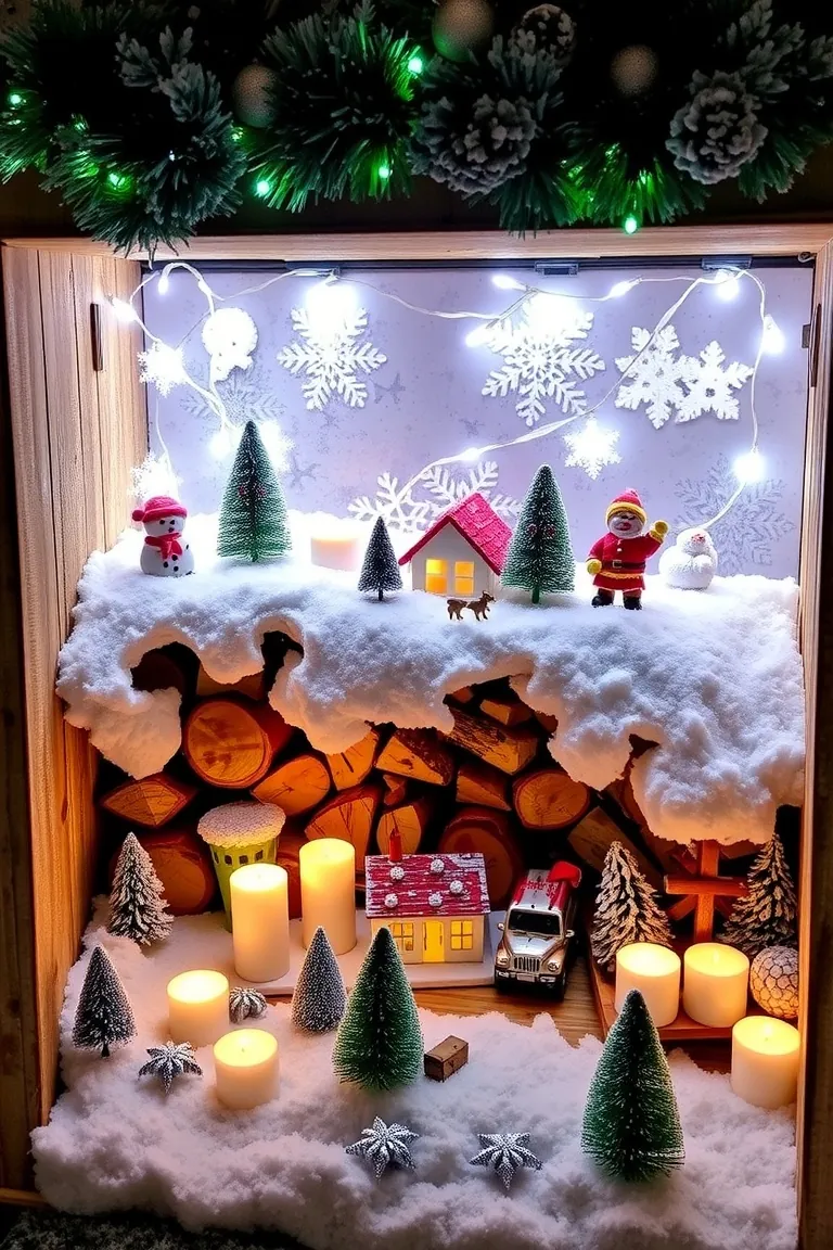 3. Fireplace Winter Wonderland Display