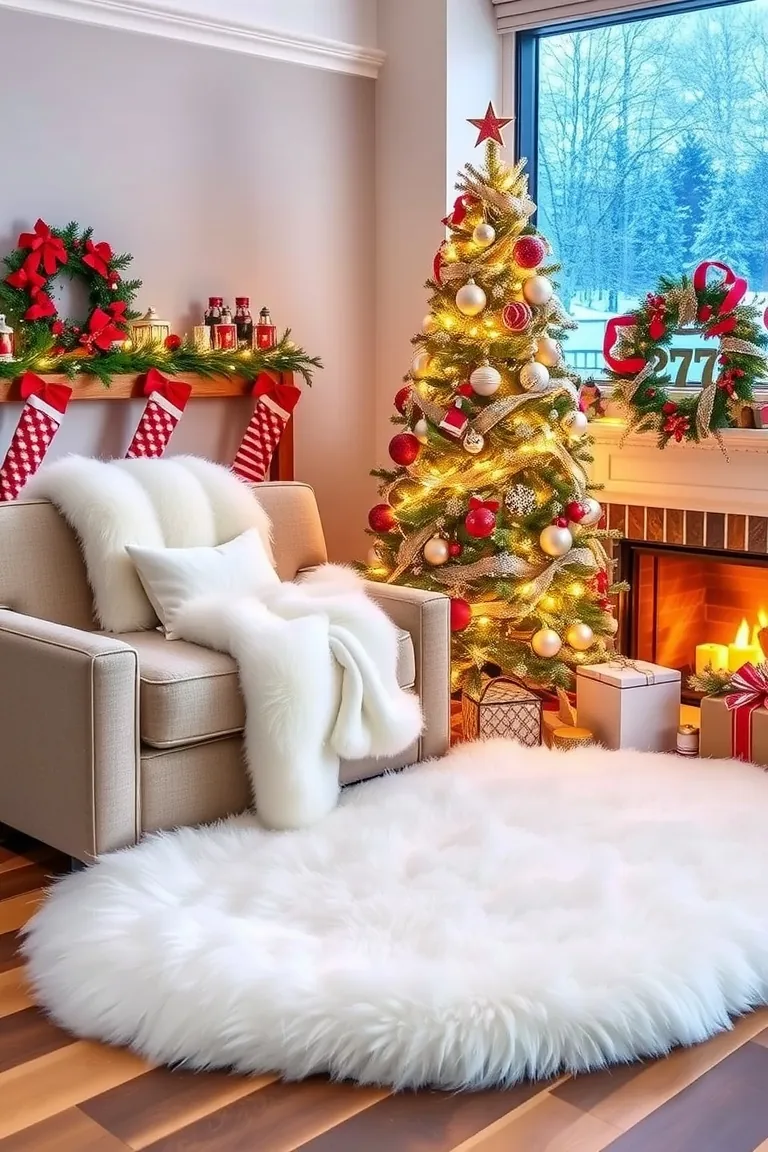 3. Fluffy Faux Fur Accents