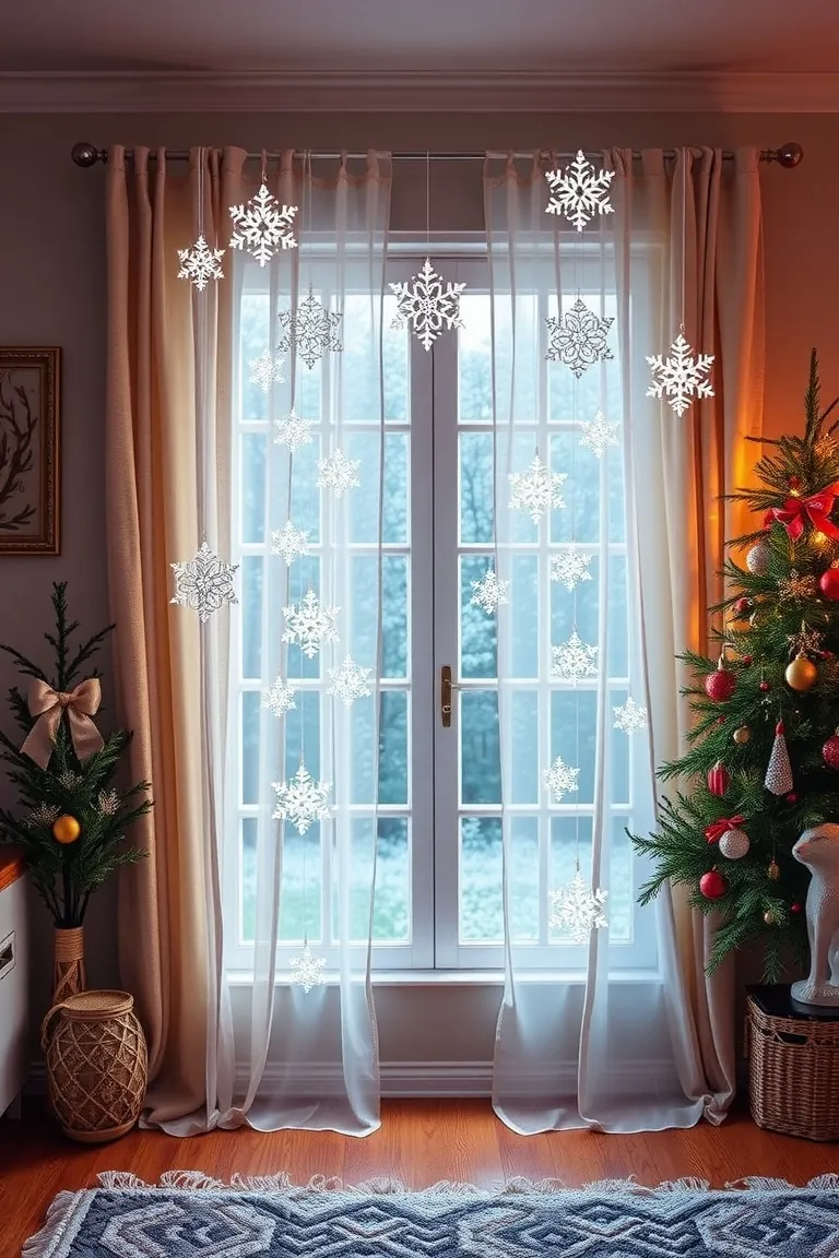2. Enchant With Snowflake Curtains