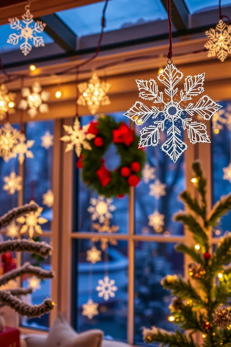 3. Enchanting Snowflake Lights