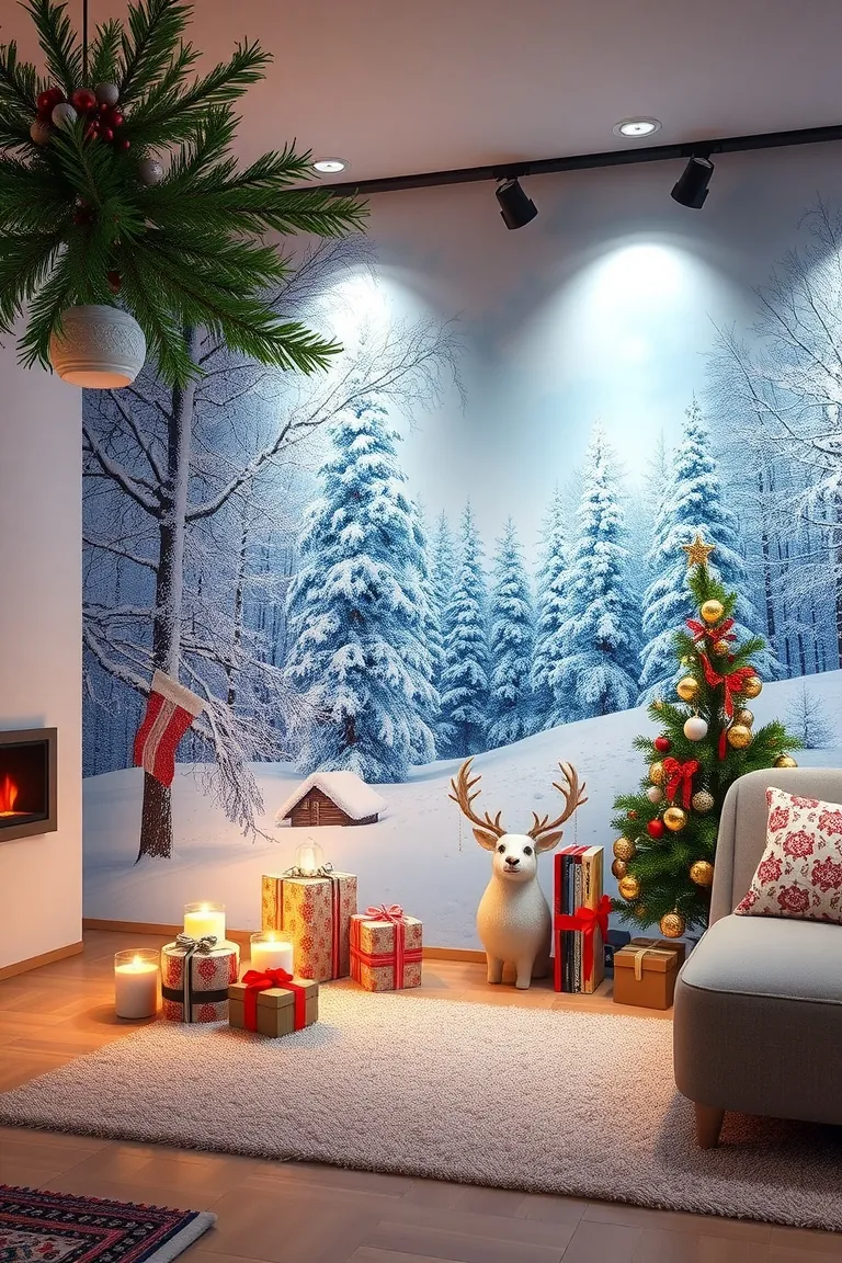 3. Unexpected Winter Wonderland Wall Mural