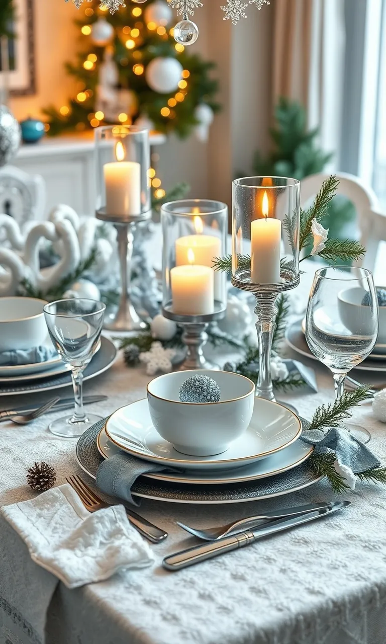 3. Winter Wonderland Table Settings