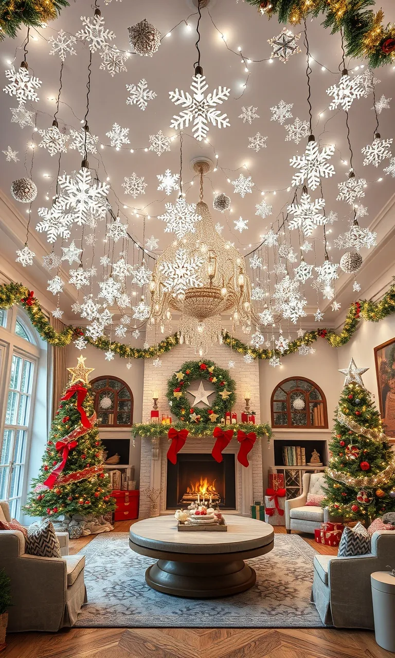 2. Festive Ceiling Wonderland