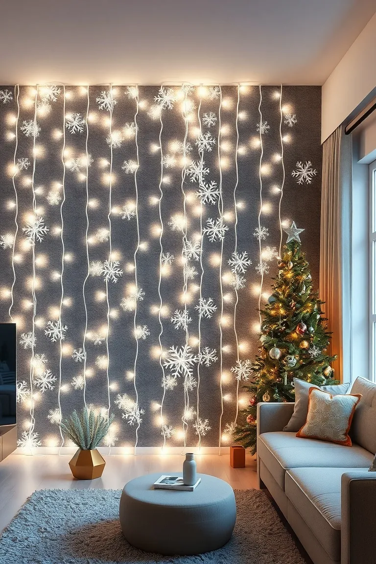 2. Twinkling Winter Wonderland Wall