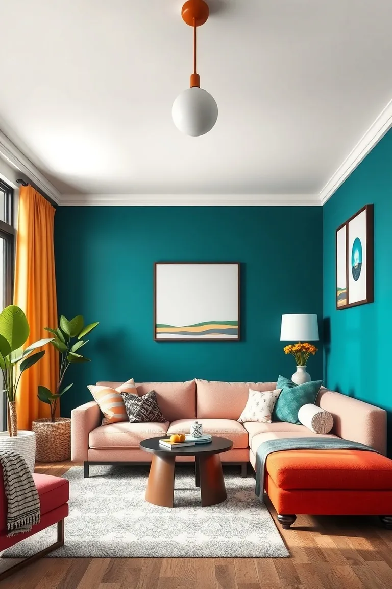 2. Color Pop Accent Wall