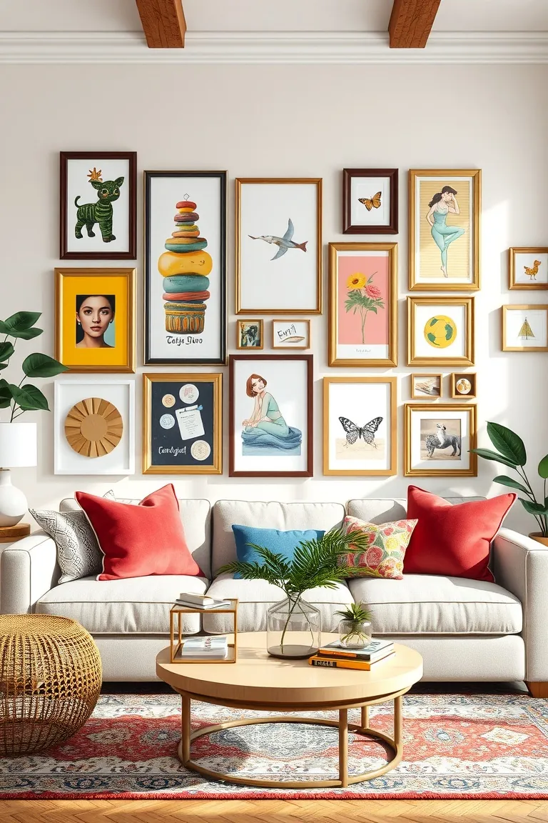 3. Vibrant Gallery Wall