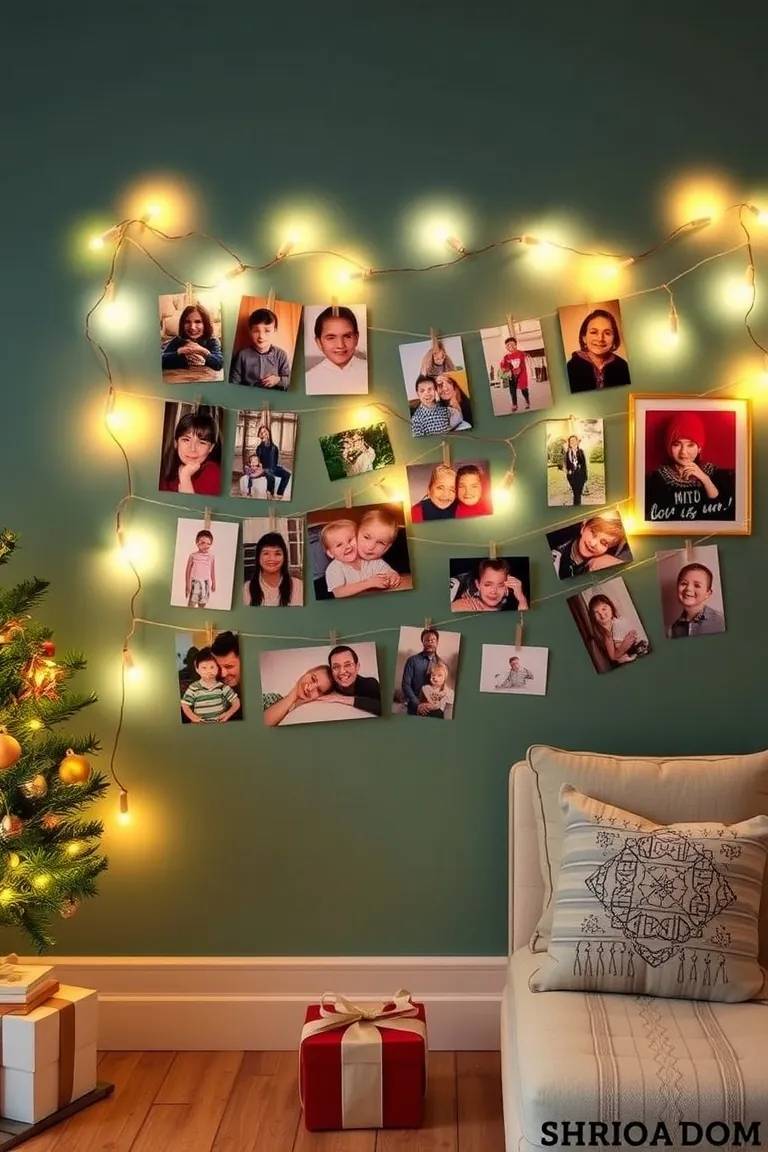 2. Fairy Lights Photo Wall