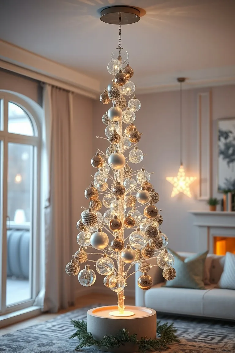 2. Floating Glass Ornament Tree