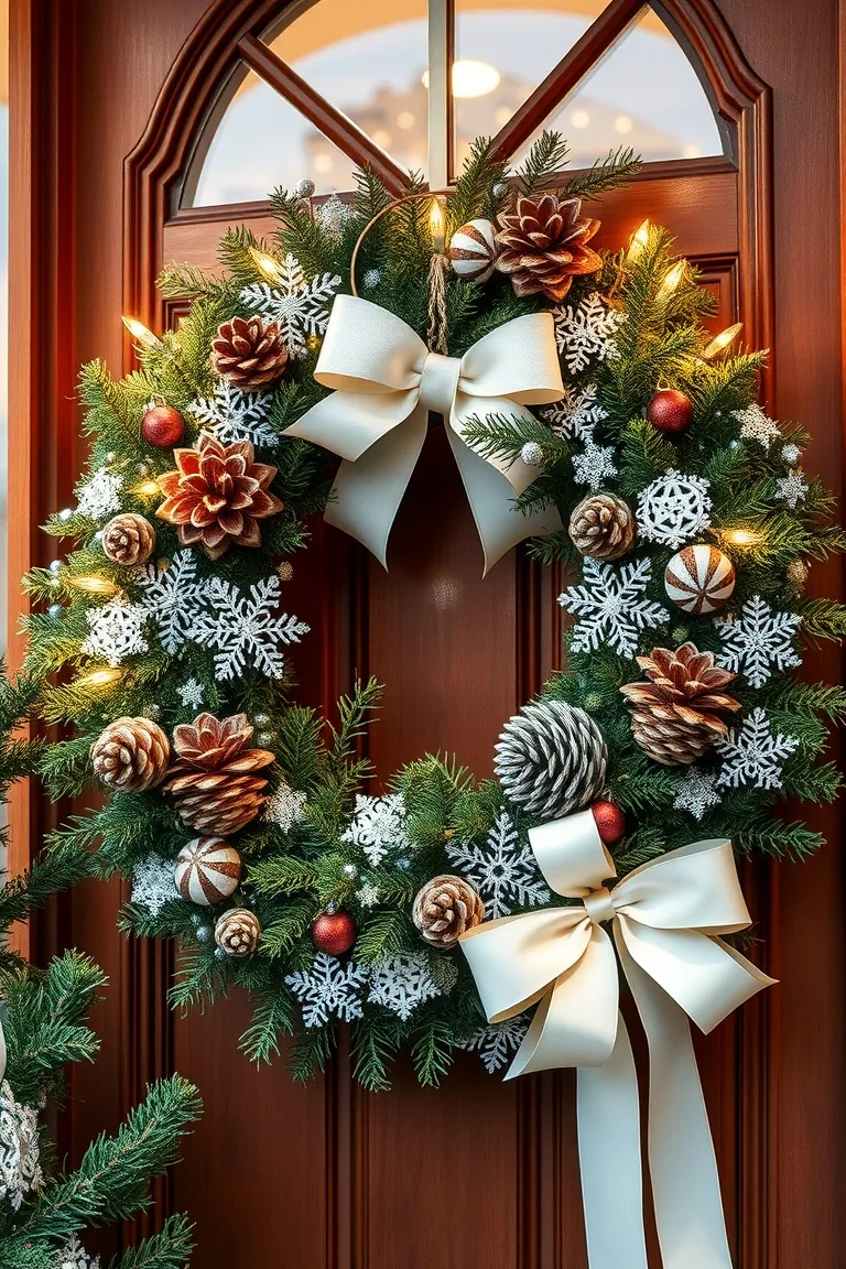2. Enchanting Winter Wonderland Wreaths