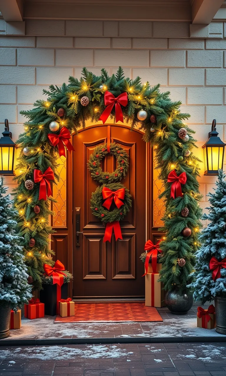 4. Enchanting Evergreen Entryway