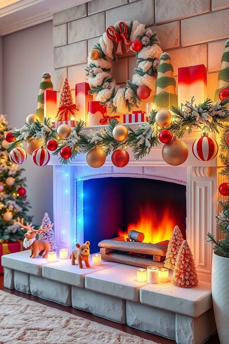 3. Snowy Mantel Magic