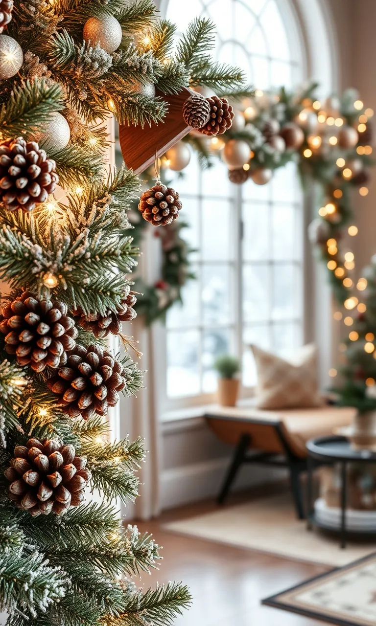 4. "Glittering Pinecone Garlands"