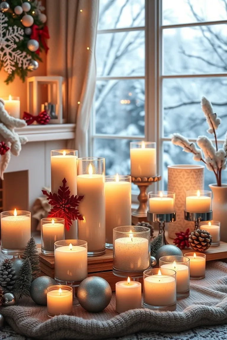 3. Snow-Kissed Candlelit Haven