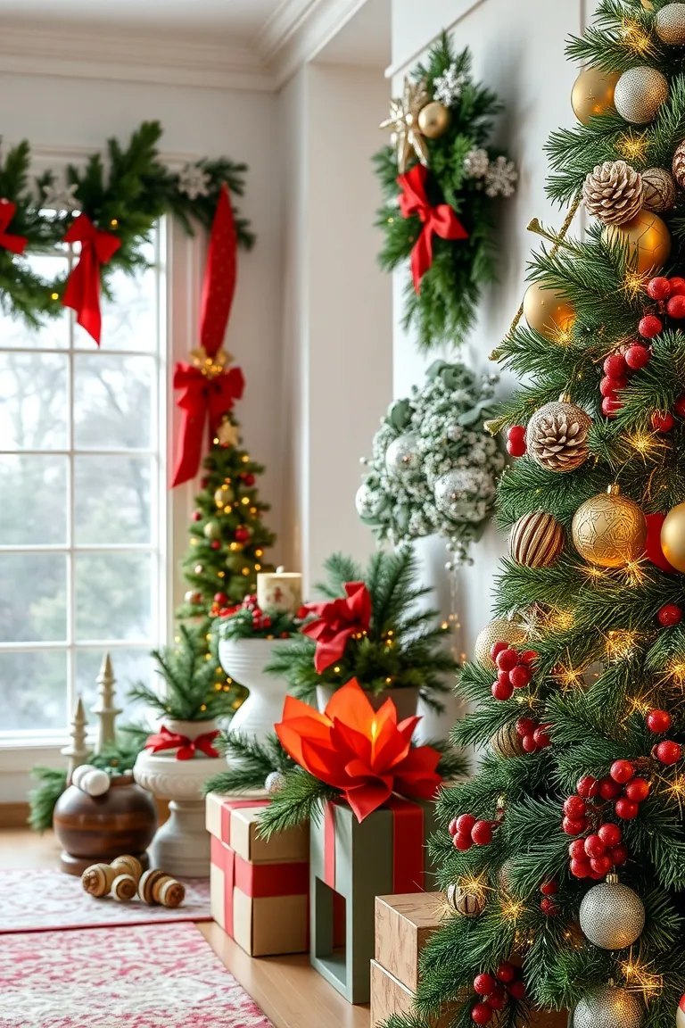 4. Festive Foliage and Fragrant Pines