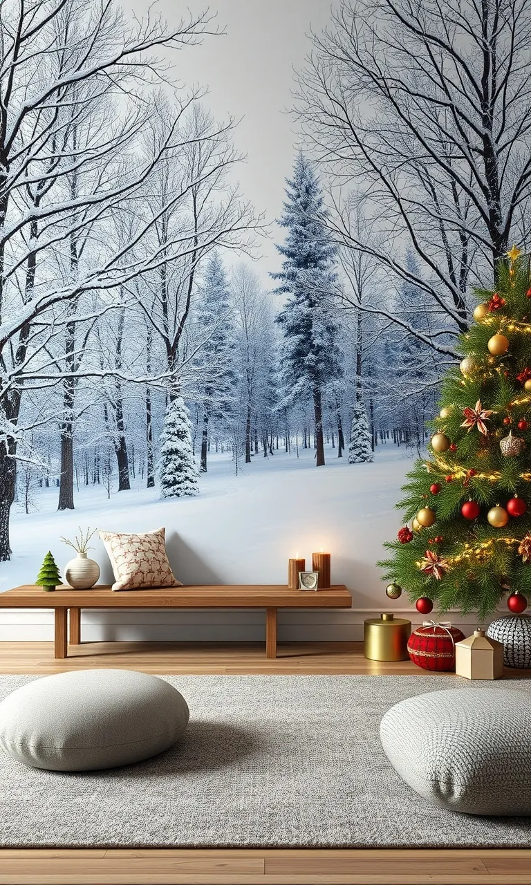 4. Winter Wonderland Wall Mural