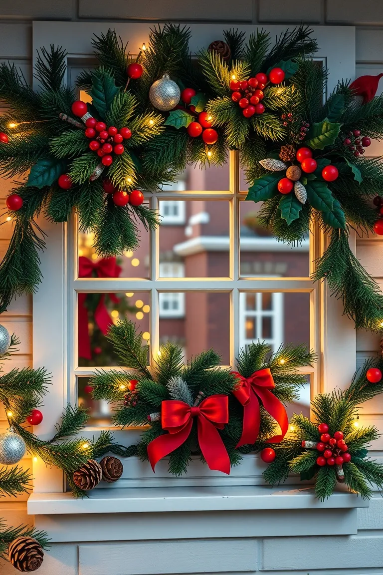 3. Whimsical Wreath Windows
