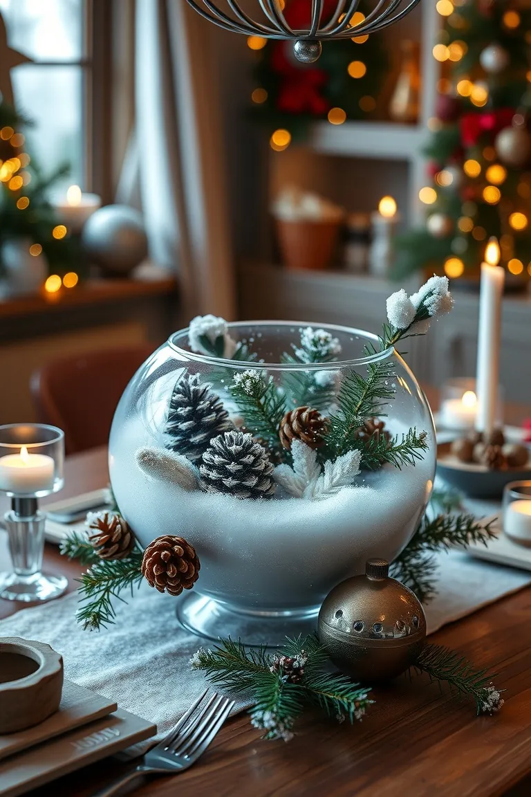 5. Snow-kissed Centerpiece Elegance