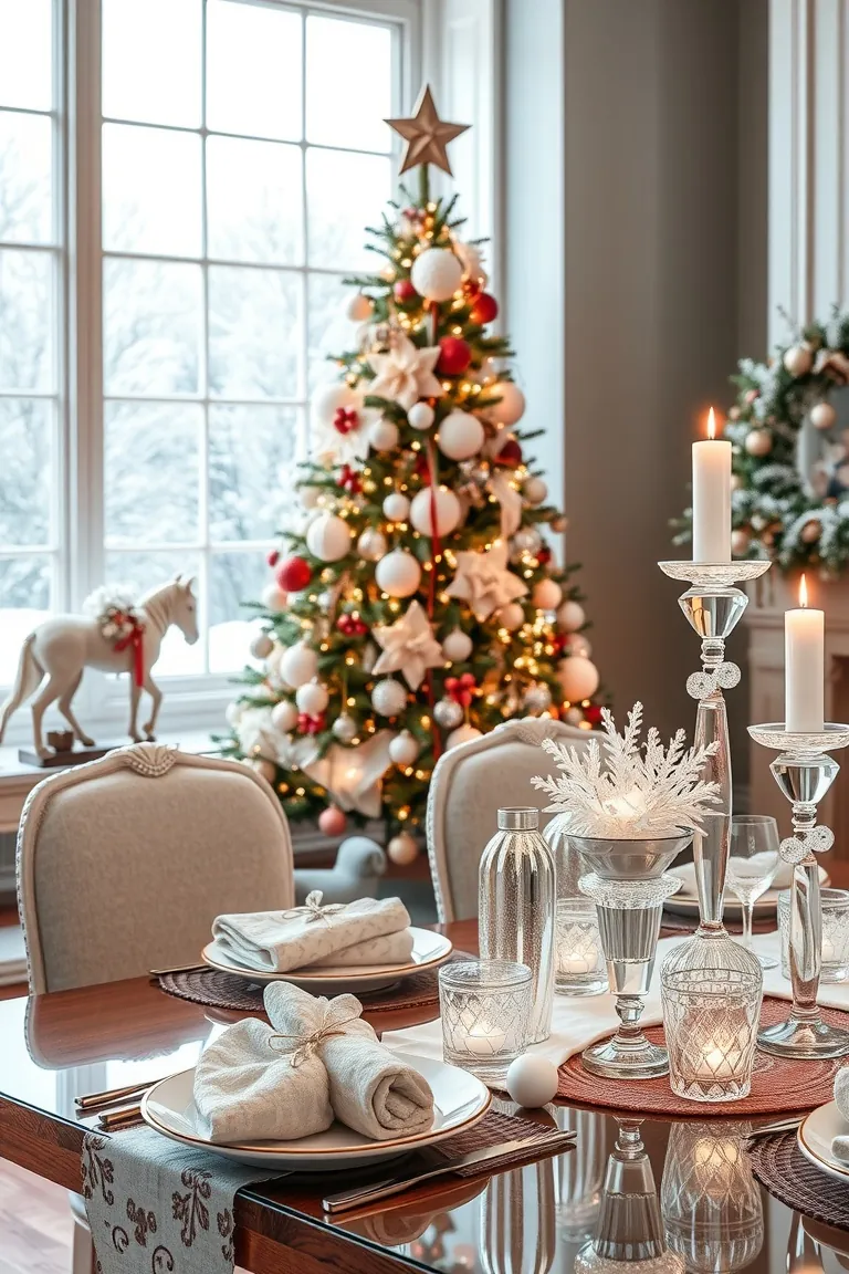 5. Snowy Elegance with Crystal Accents