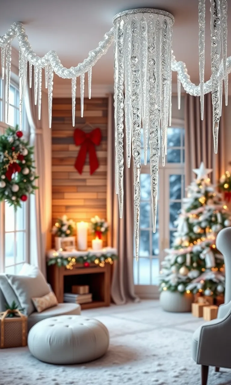 5. Sparkling Icicle Accents