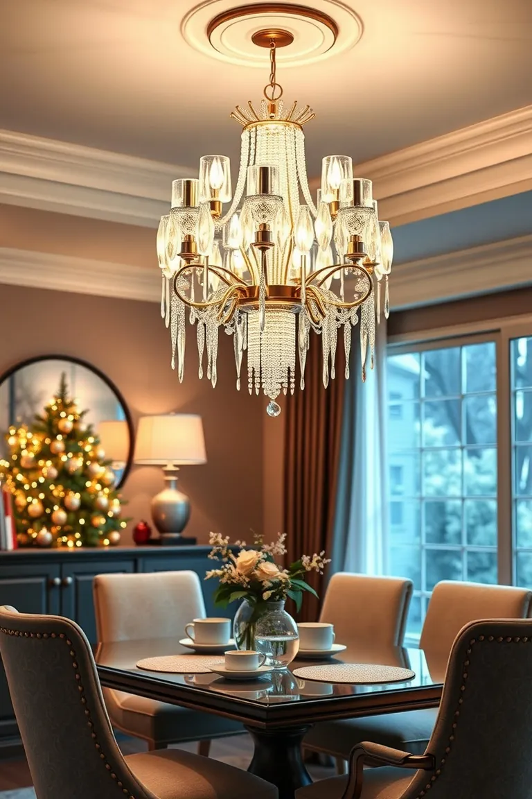 4. Sparkling Icicle Chandelier