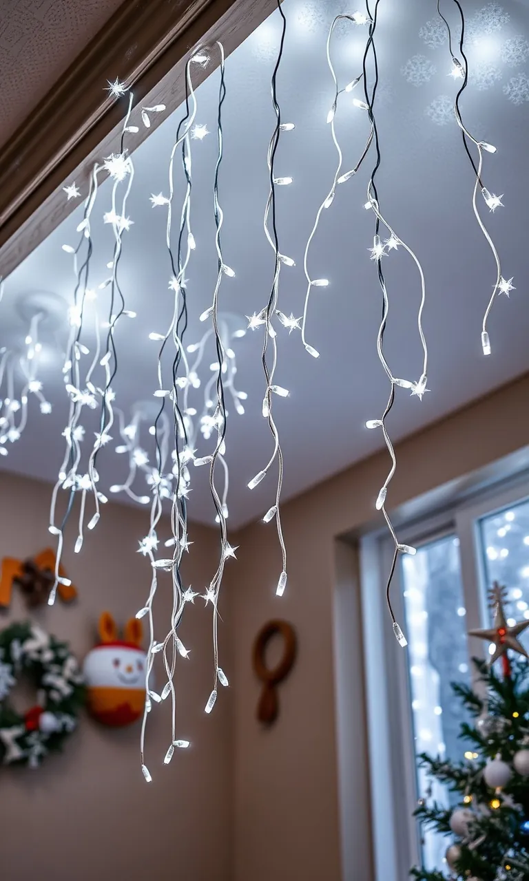 4. Enchanting Ceiling Light Snowfall