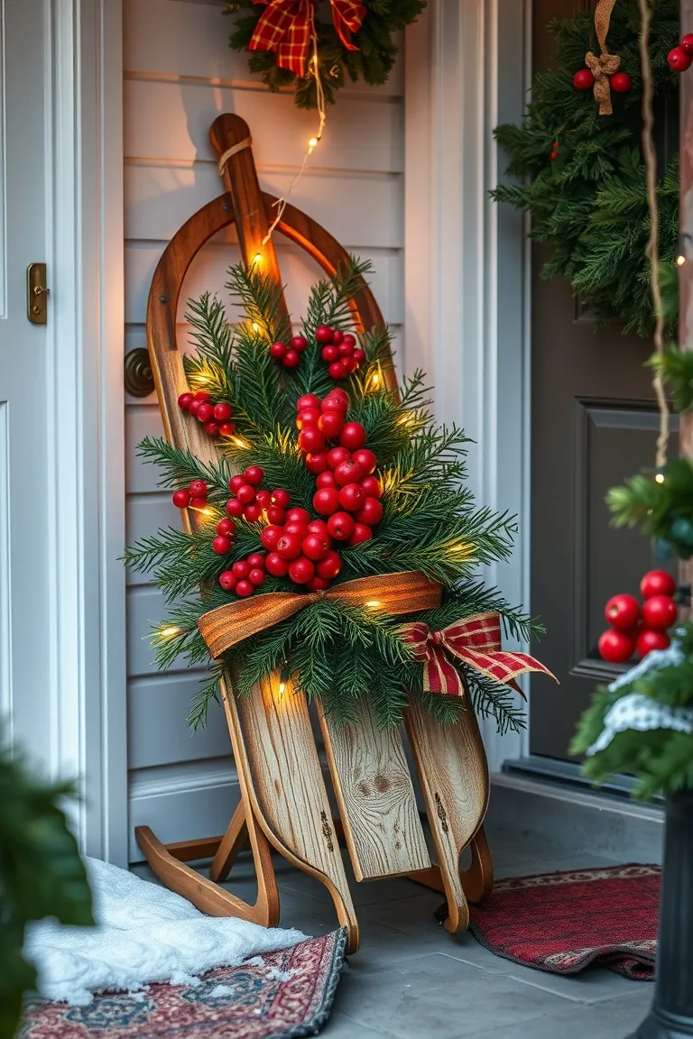 2. Vintage Sled Decor