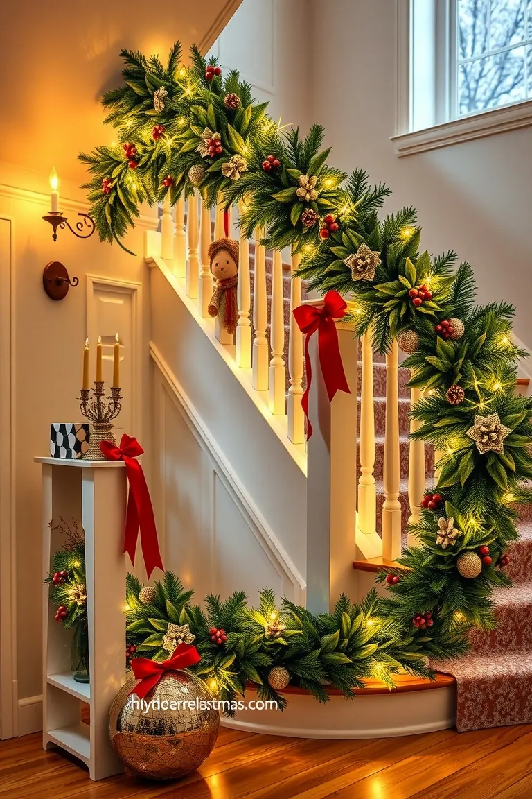3. Twinkling Staircase Garland