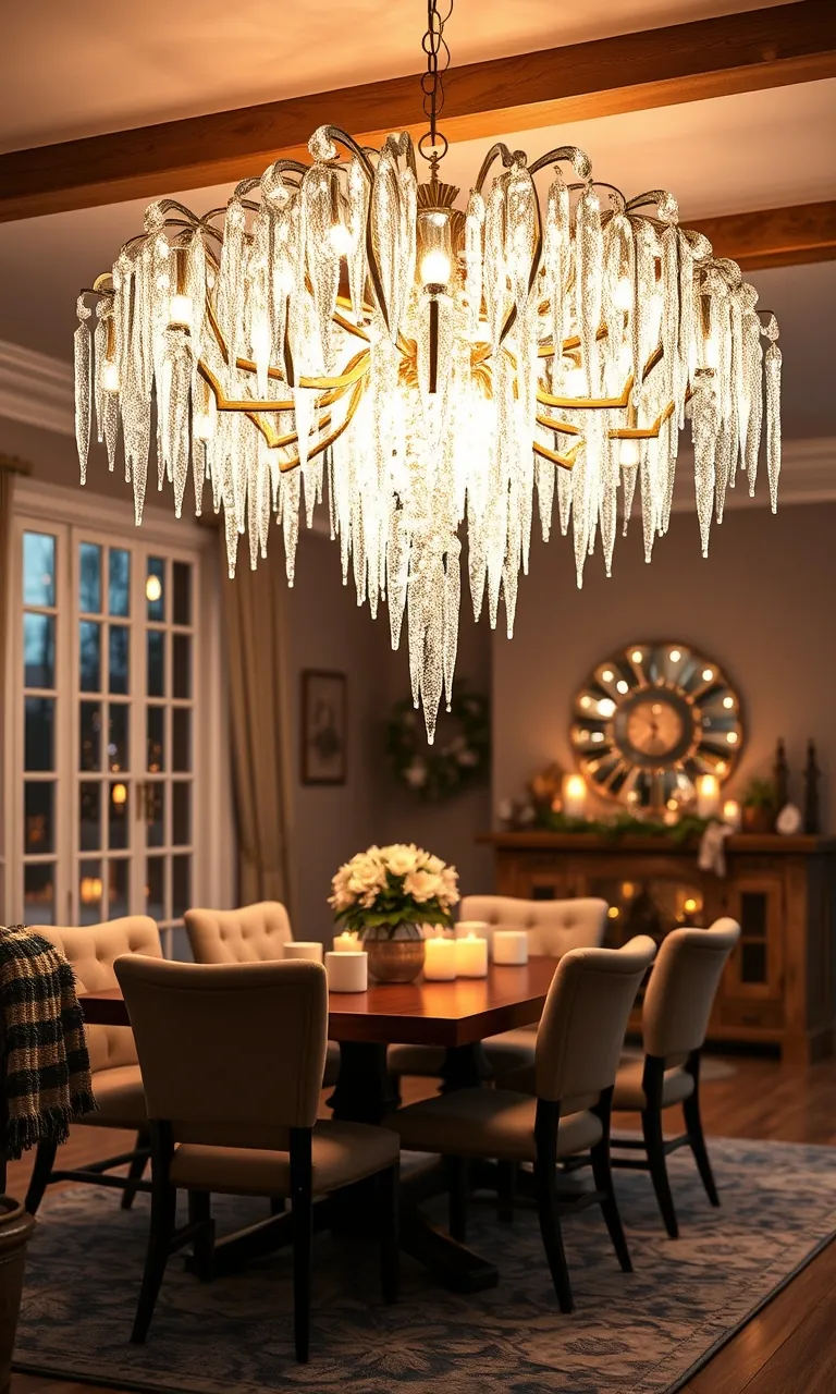 4. Illuminating Icicle Chandeliers