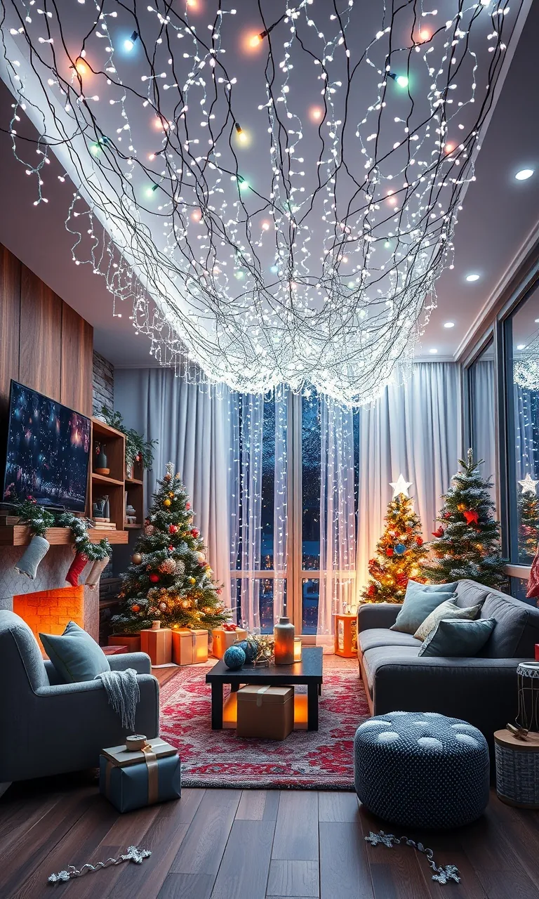 2. Twinkling Fairy Light Canopy