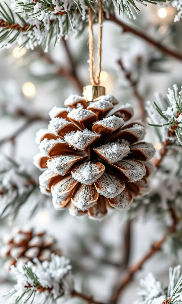3. Frosted Pinecone Ornaments