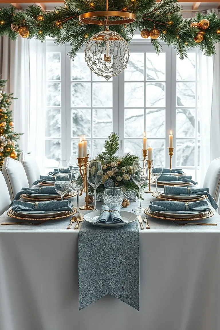 6. Winter Wonderland Table Setting