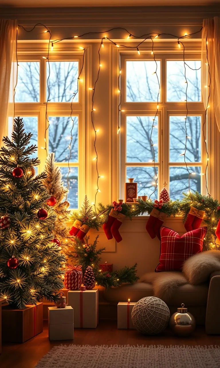 2. Frosty Windows with DIY Snowflakes