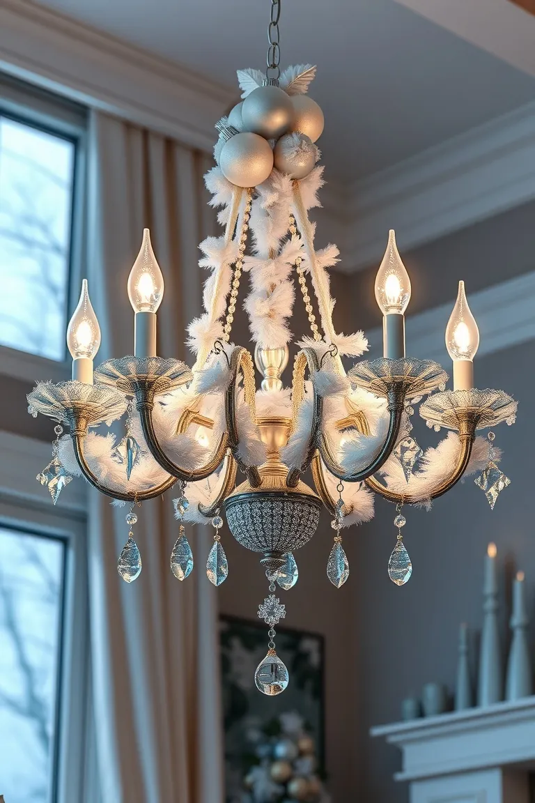 4. Snow-Kissed Chandeliers