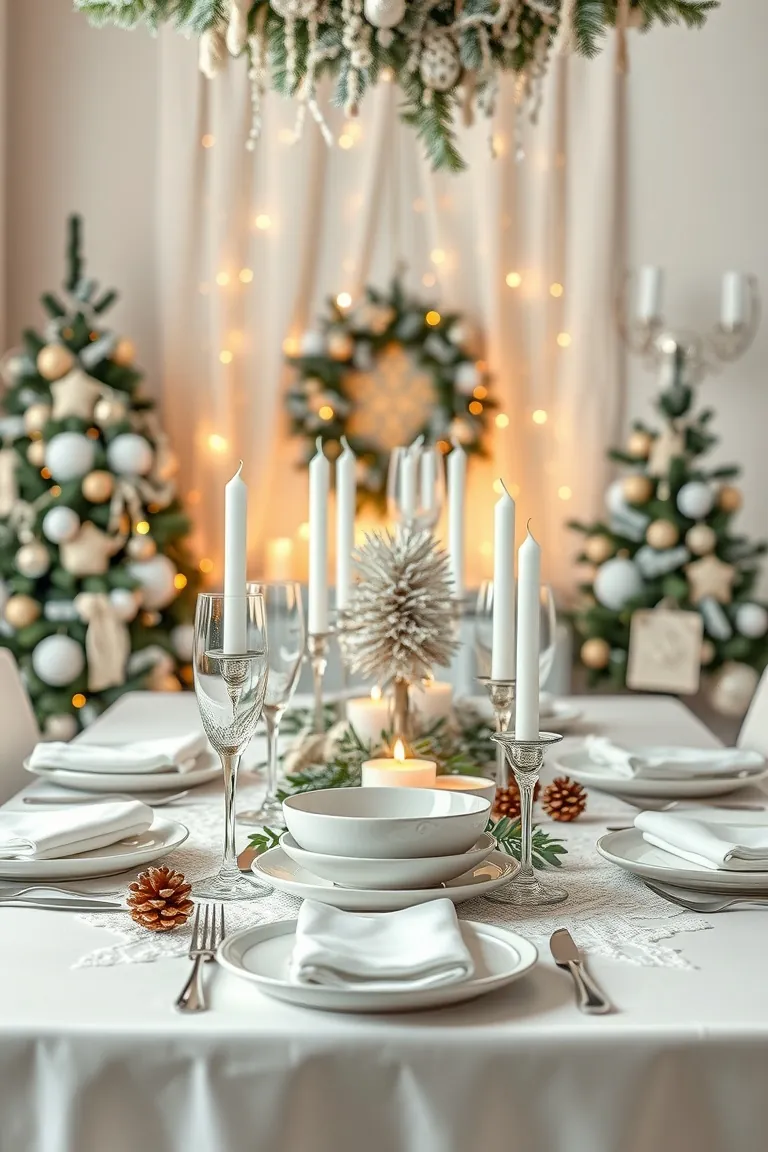 6. Snowy White Table Settings