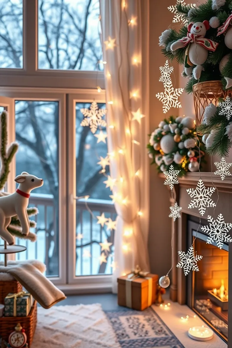 4. Enchanting Snowflake Fairy Lights