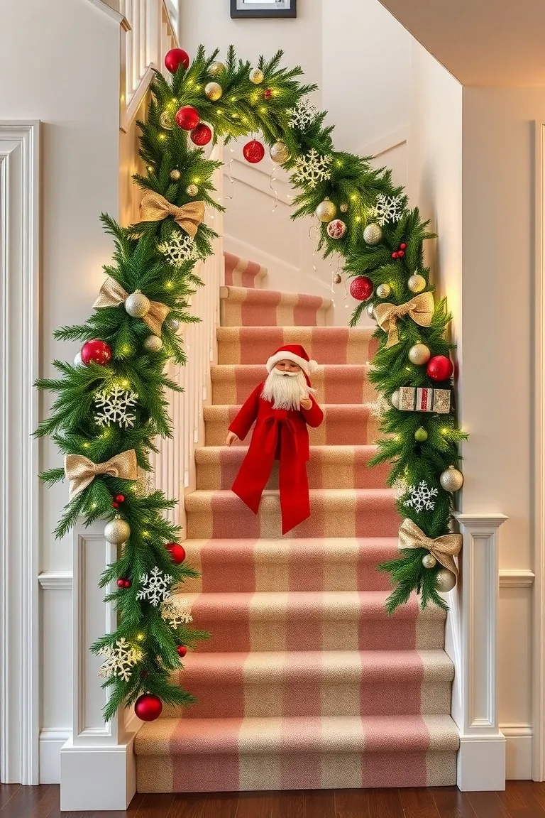 6. Staircase Garland Glamour