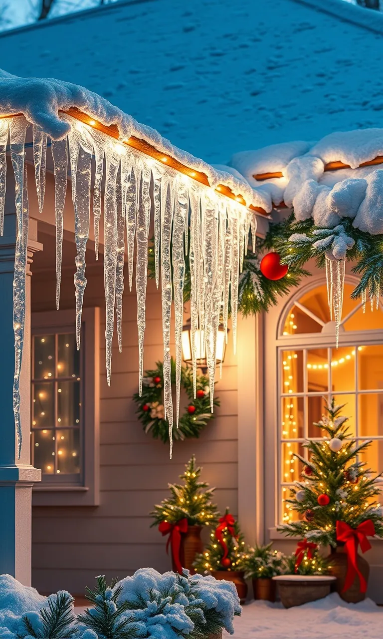 6. Glittering Icicle Lights