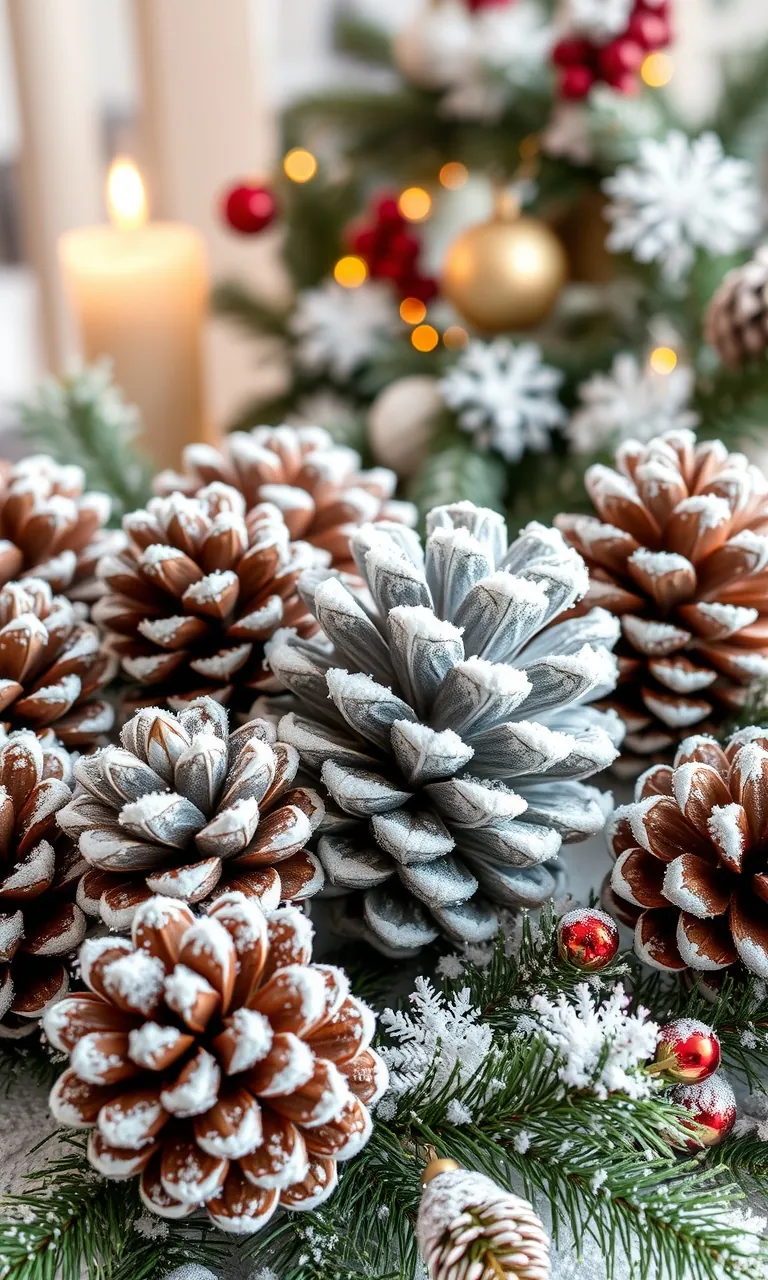 2. Frosted Pinecones Galore